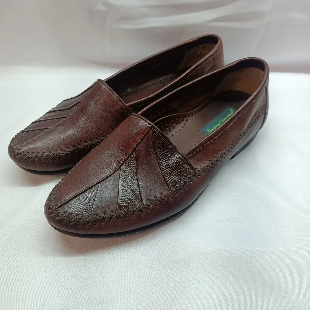 Jean-Pier Clemente Mens Brown Leather Handcrafted Loafers Brazil Slip On Shoes